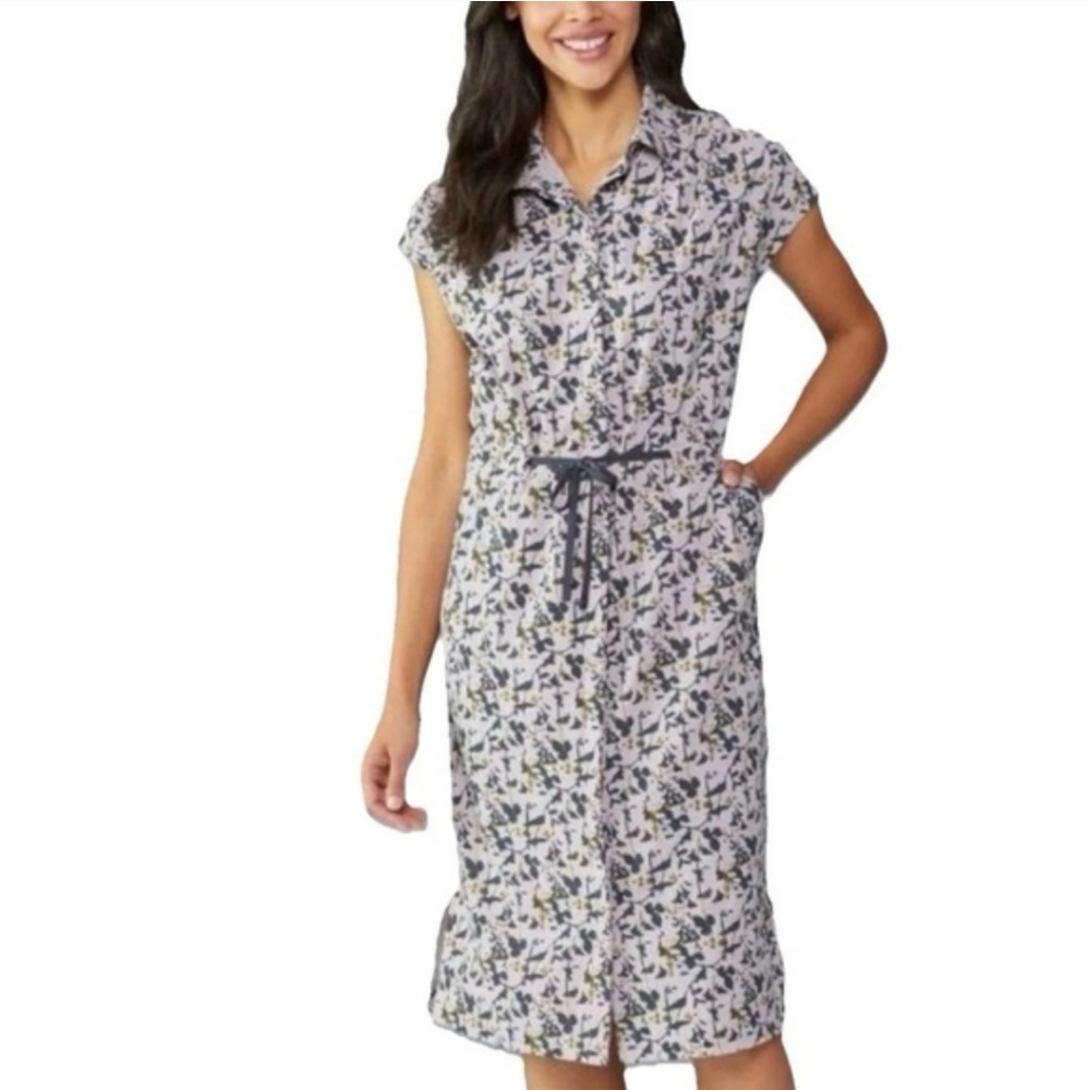 REI Sun Up Shirt Dress Floral Midi Size M - Picture 2 of 10